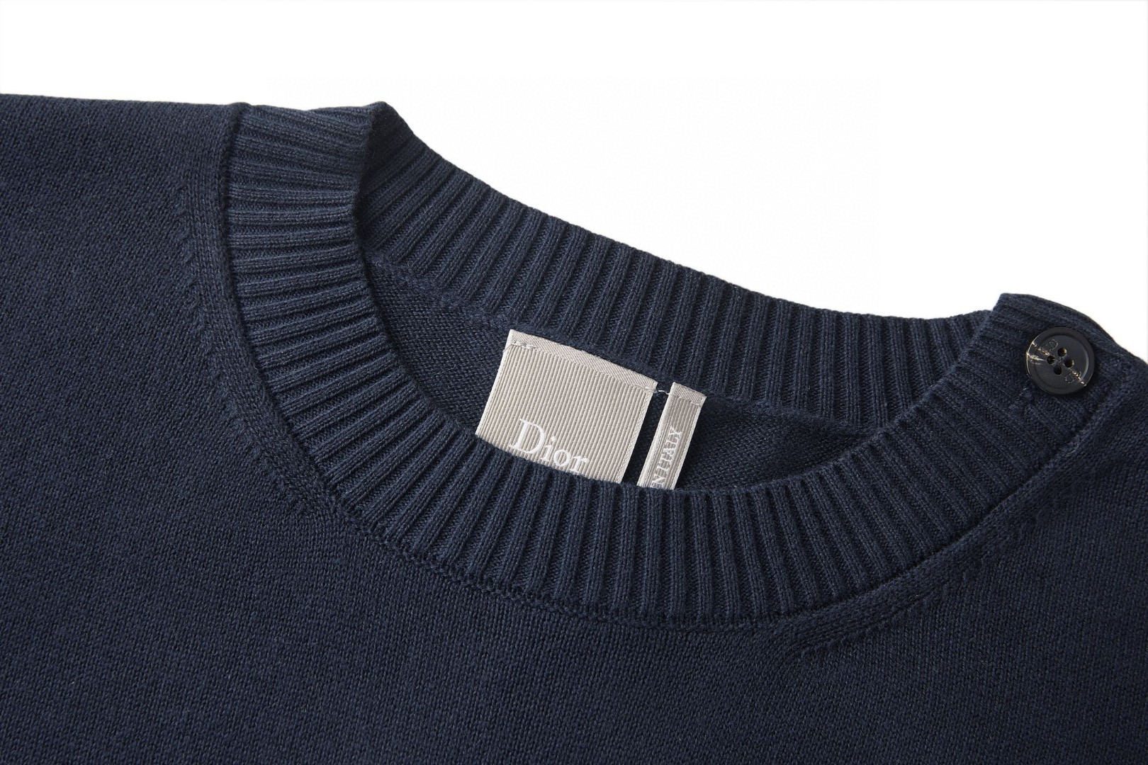 DIOR 迪奥 拼色条纹标识刺绣毛衣 针织衫 外套 长袖 蓝色 B0 693M621A7030-C580