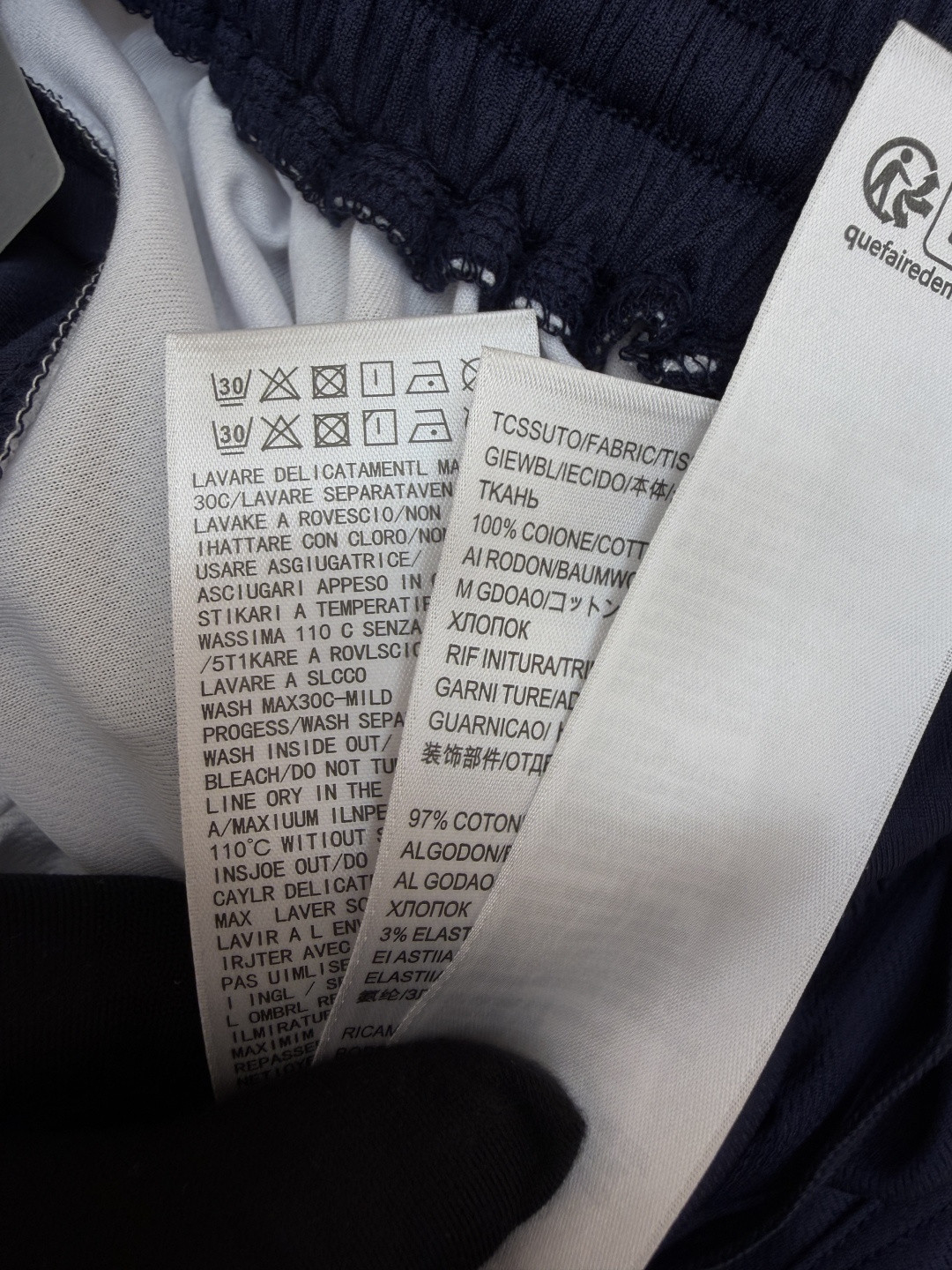 Balenciaga 巴黎世家 拼色阔腿足球裤 短裤 运动裤 五分裤 休闲裤 裤子 蓝色 A2