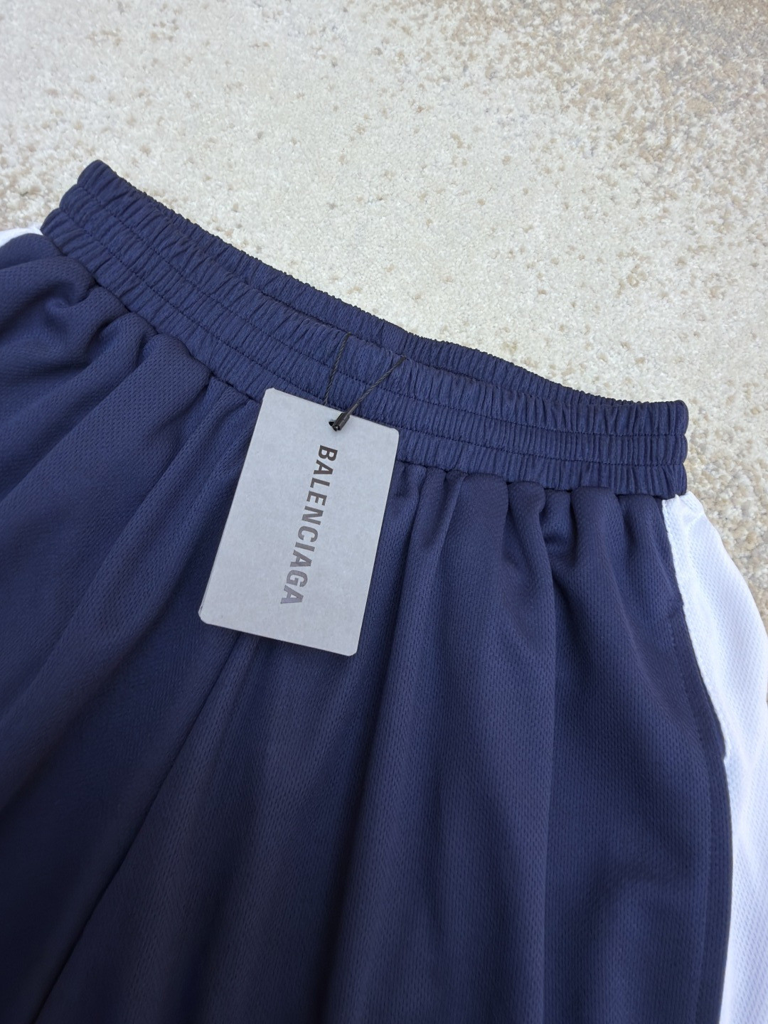 Balenciaga 巴黎世家 拼色阔腿足球裤 短裤 运动裤 五分裤 休闲裤 裤子 蓝色 A2