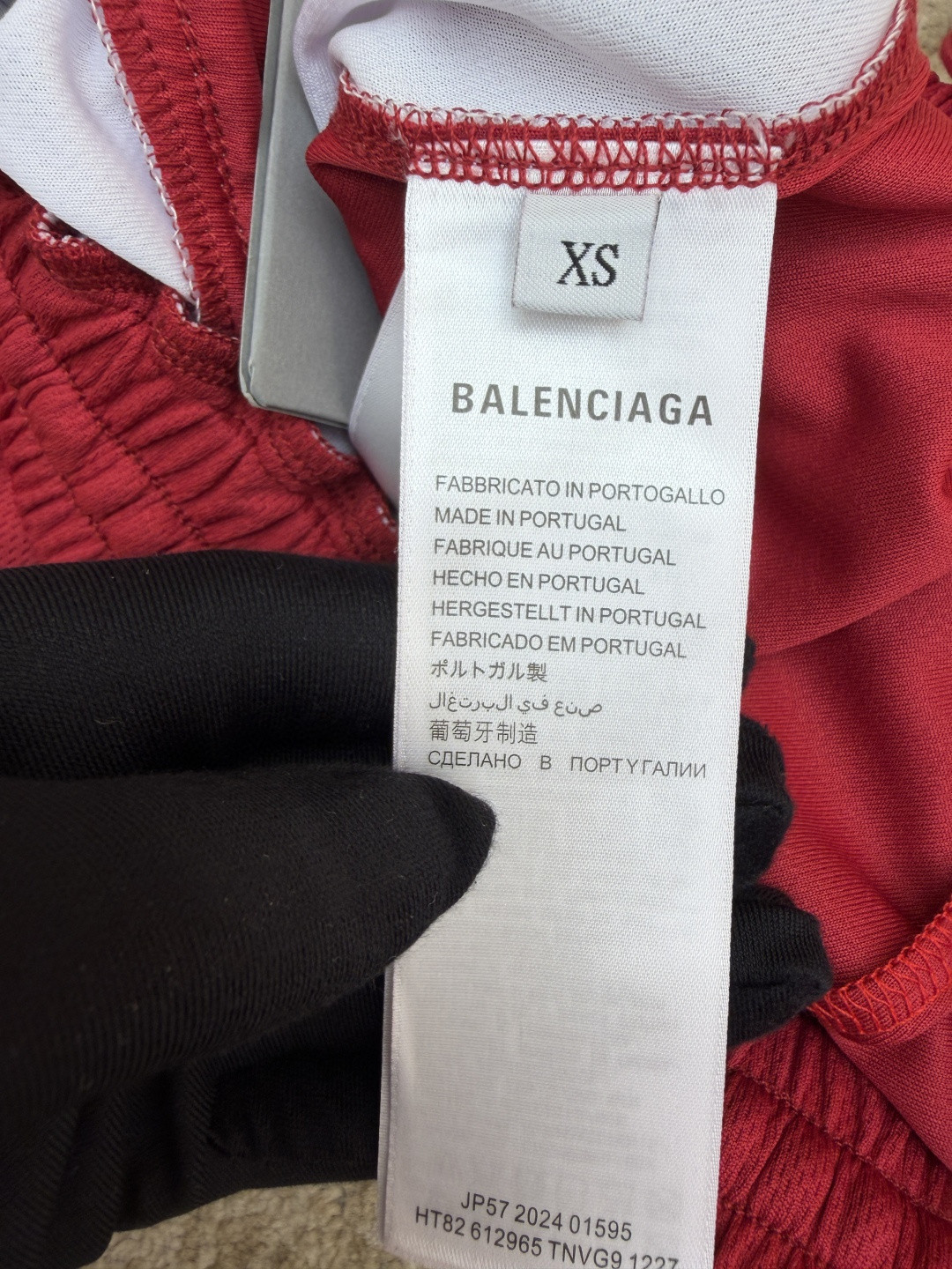 Balenciaga 巴黎世家 拼色阔腿足球裤 短裤 运动裤 五分裤 休闲裤 裤子 红色 A2