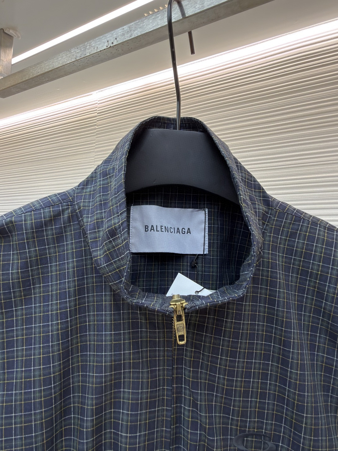 Balenciaga 巴黎世家 双向拉链开合刺绣格纹夹克 外套 长袖 B5 866520TMM498069