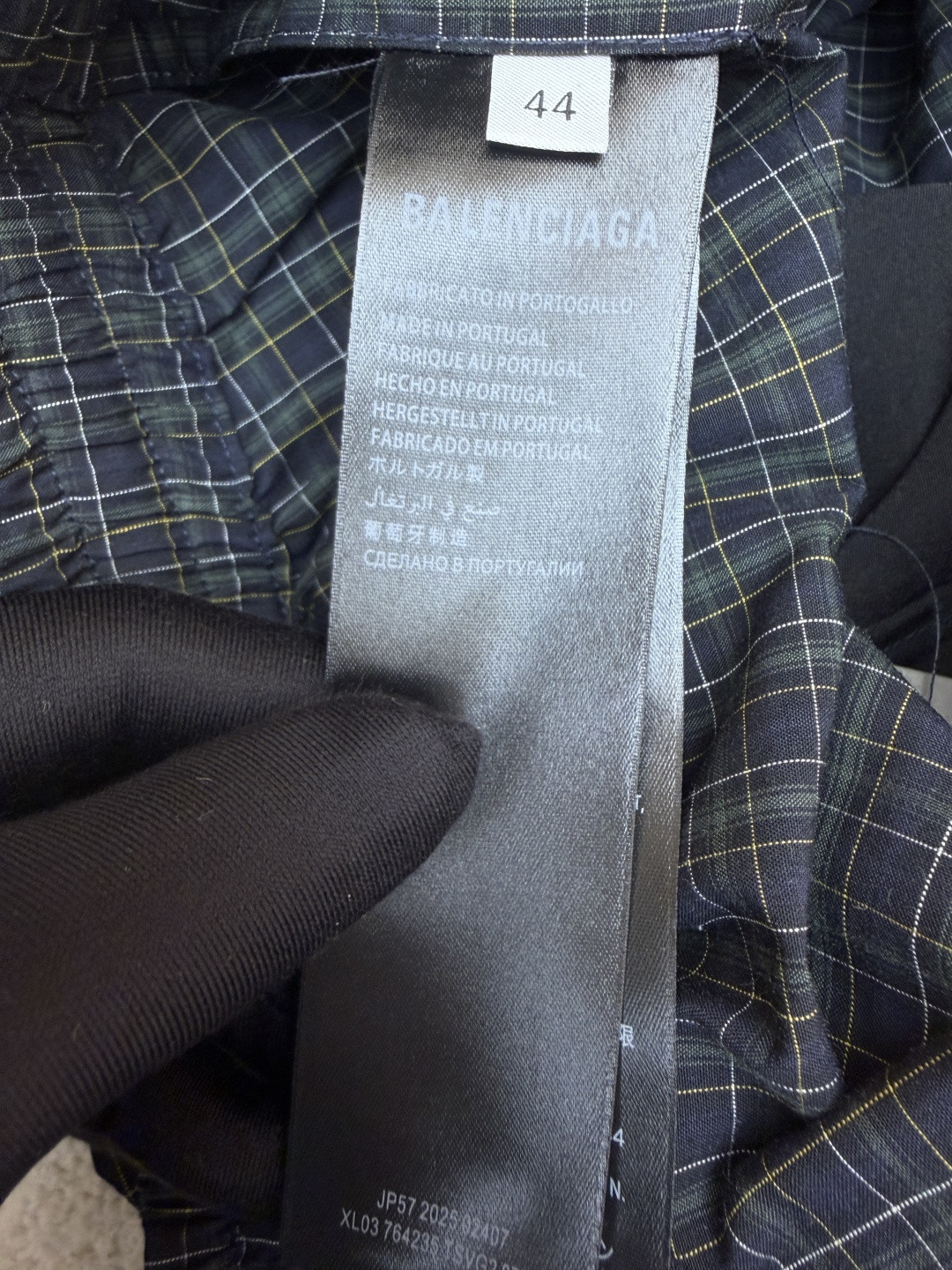 Balenciaga 巴黎世家 格纹阔腿休闲裤 长裤 裤子 B0 
