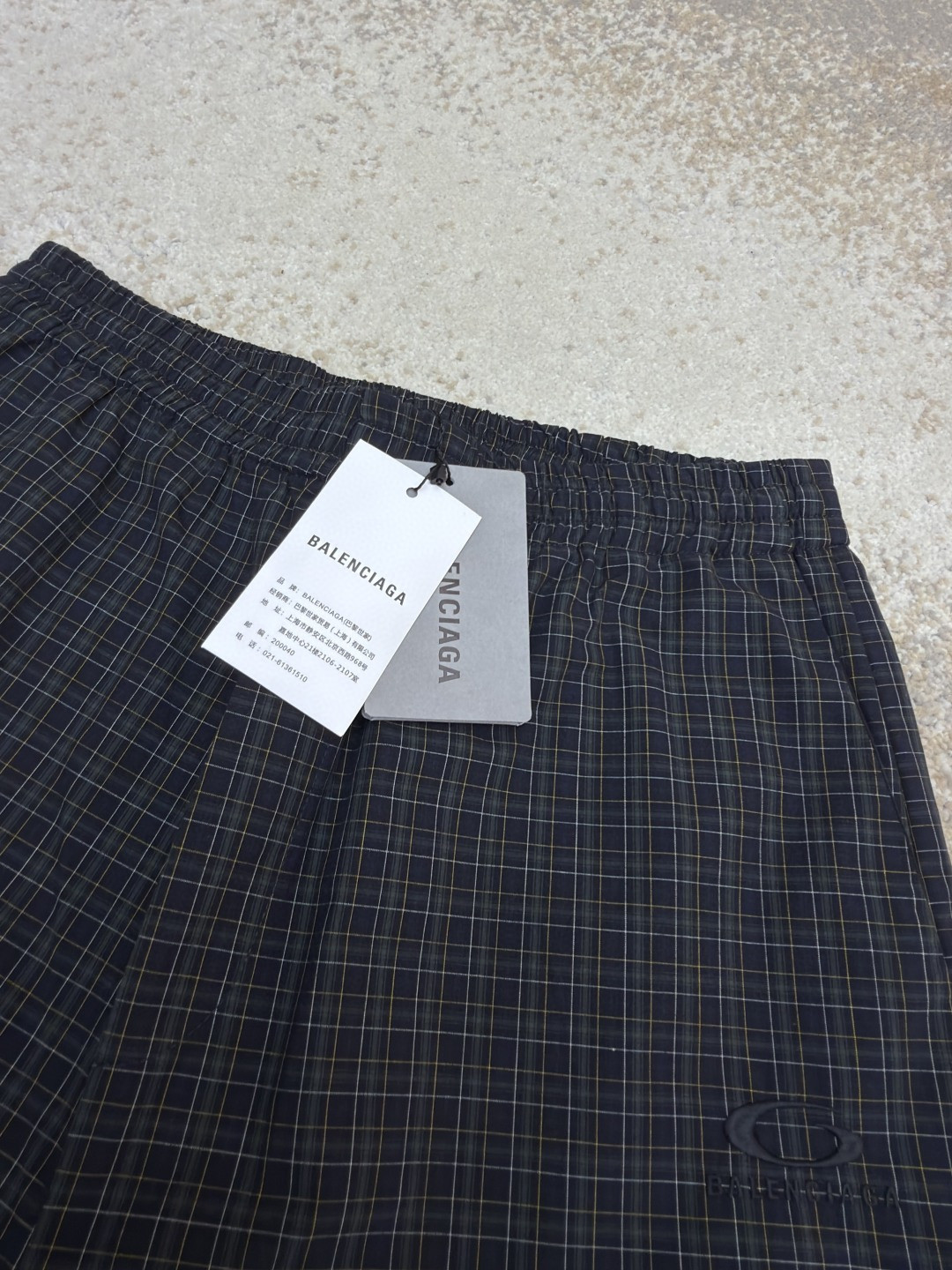 Balenciaga 巴黎世家 格纹阔腿休闲裤 长裤 裤子 B0 