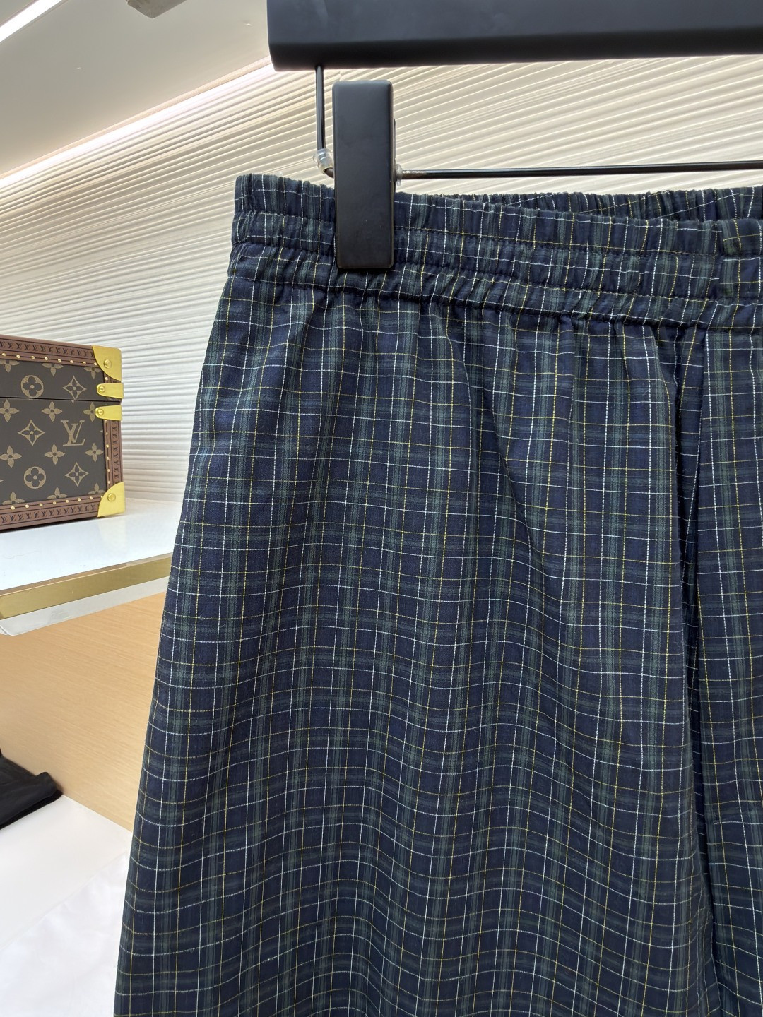 Balenciaga 巴黎世家 格纹阔腿休闲裤 长裤 裤子 B0 