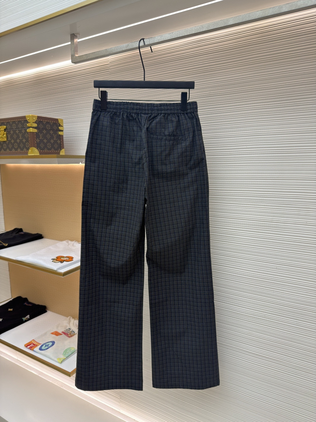 Balenciaga 巴黎世家 格纹阔腿休闲裤 长裤 裤子 B0 