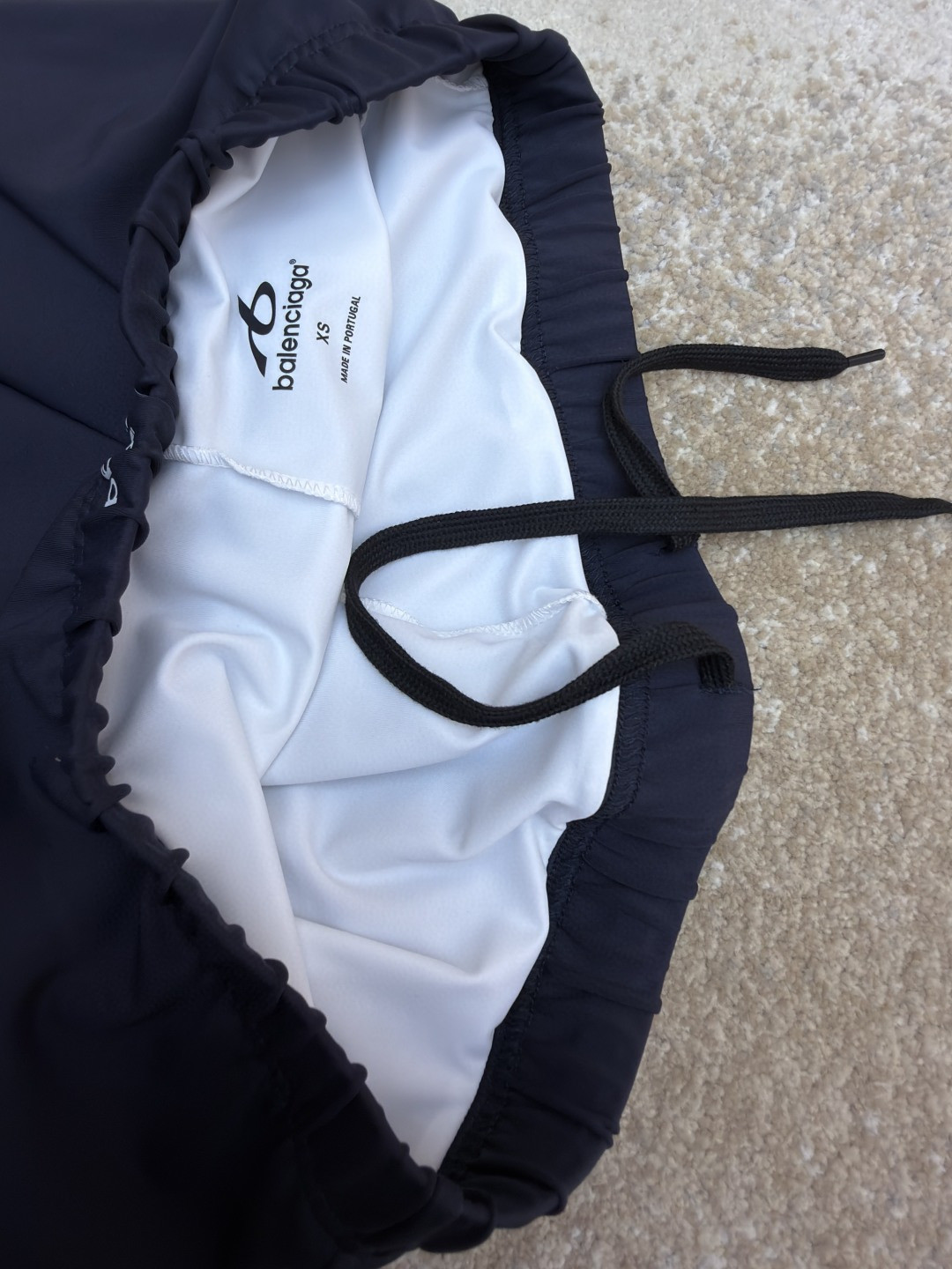 Balenciaga 巴黎世家 假两件拼接速干运动训练短裤 运动裤 五分裤 休闲裤 裤子 藏蓝色 A2