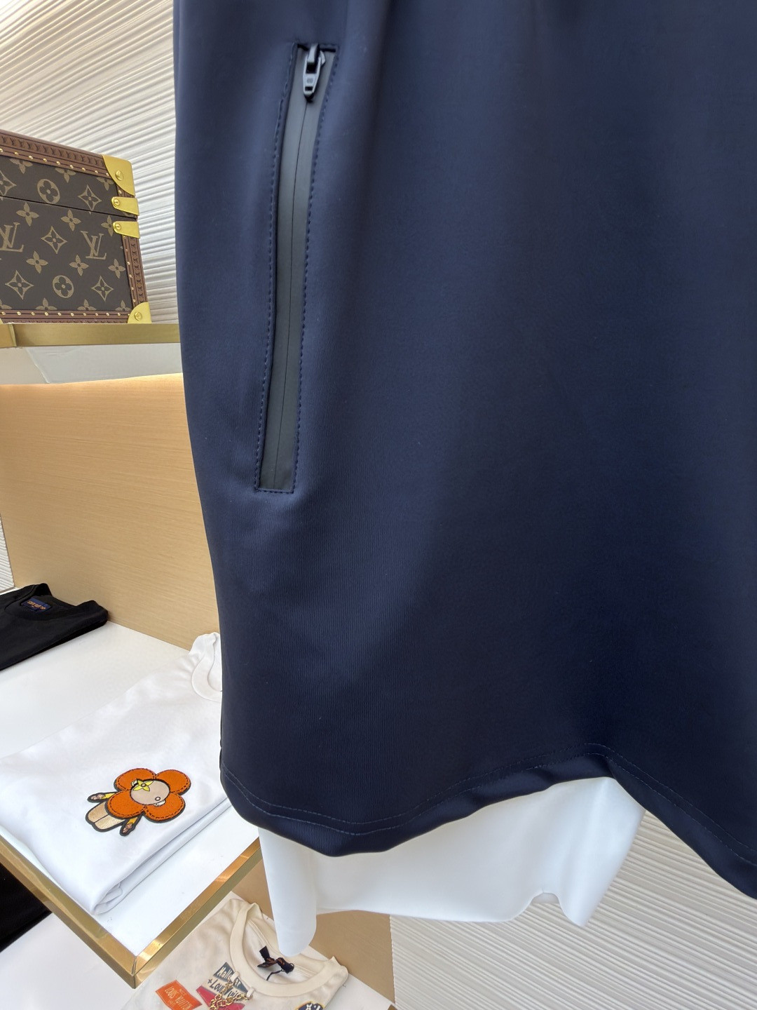 Balenciaga 巴黎世家 假两件拼接速干运动训练短裤 运动裤 五分裤 休闲裤 裤子 藏蓝色 A2