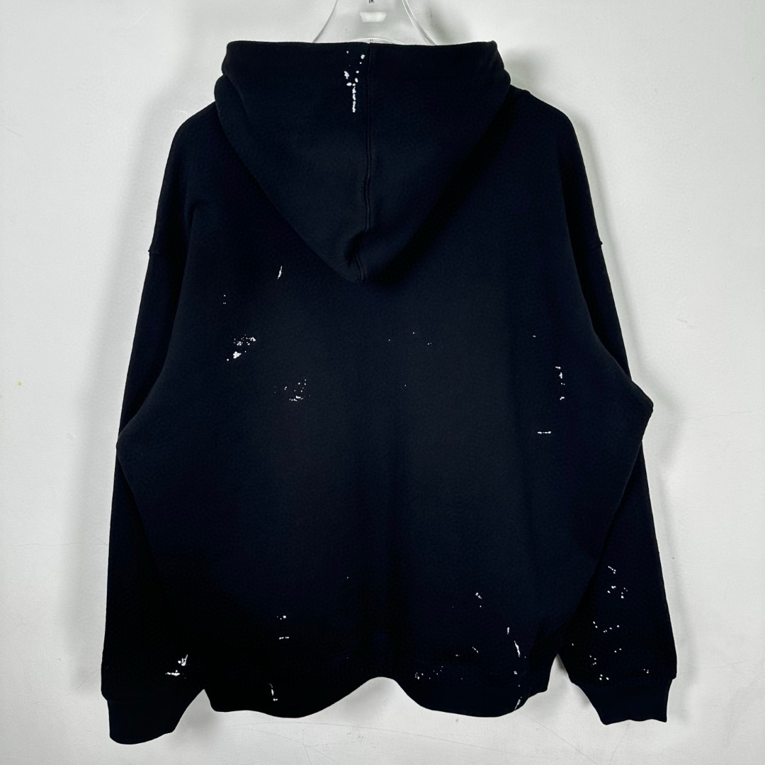 Supreme MM6 Maison Margiela 联名款 Box Logo Zip Up Hooded Sw泼墨刺绣拉链连帽卫衣 帽衫 外套 男女同款 蓝色 白色 黑色 SUP-SS26-100
