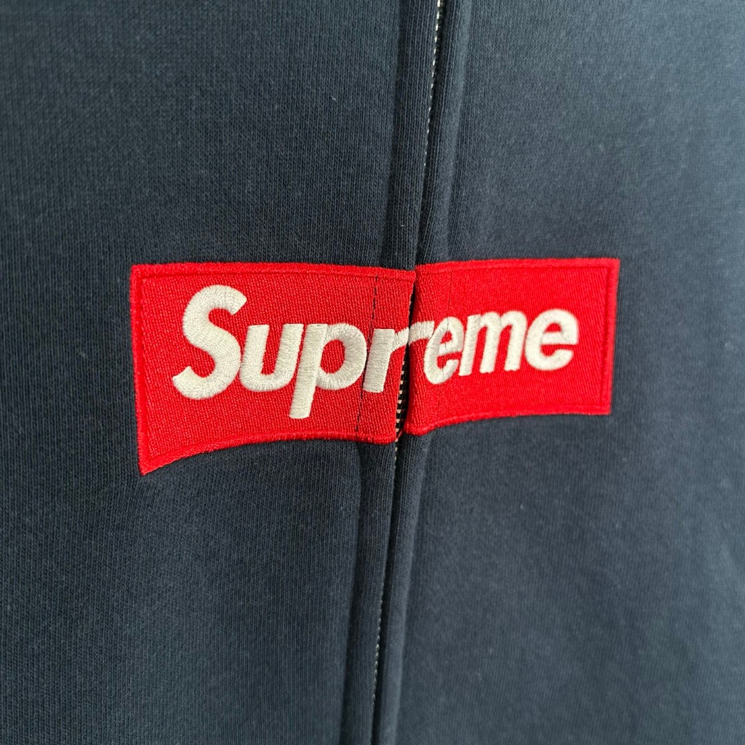 Supreme MM6 Maison Margiela 联名款 Box Logo Zip Up Hooded Sw泼墨刺绣拉链连帽卫衣 帽衫 外套 男女同款 蓝色 白色 黑色 SUP-SS26-100