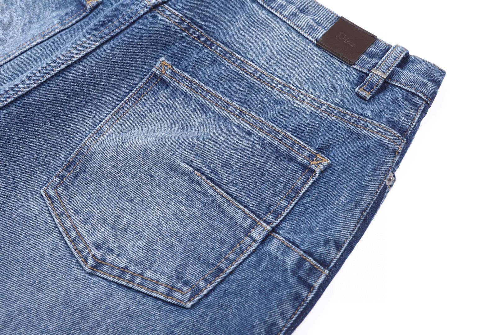 DIOR 迪奥 侧边条纹提花logo皮标牛仔裤 长裤 裤子 蓝色 B5 693D006A3083-C580