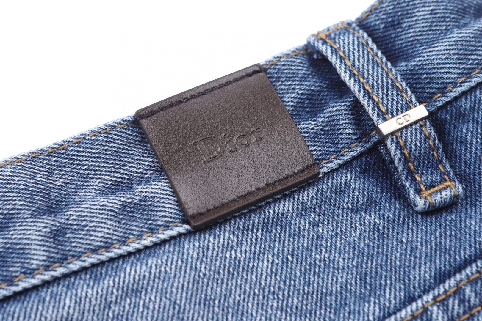 DIOR 迪奥 侧边条纹提花logo皮标牛仔裤 长裤 裤子 蓝色 B5 693D006A3083-C580