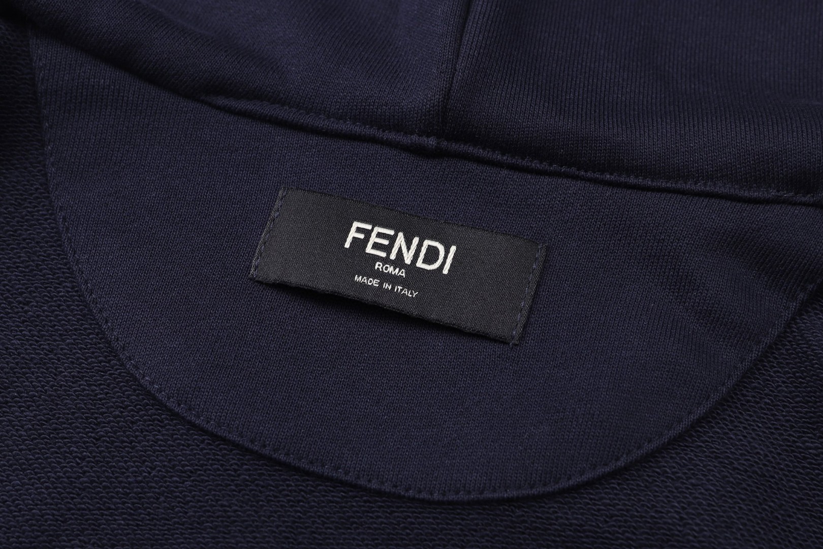 FENDI 芬迪 皮牌logo标识拉链连帽卫衣 帽衫 运动衫 长袖 外套 蓝色 B0 FY1360AUPBF0QB0