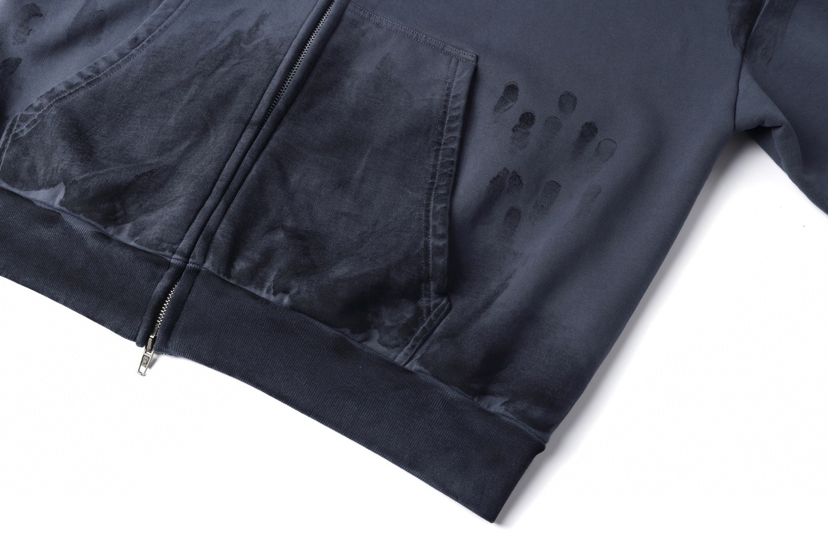 Balenciaga 巴黎世家 刺绣手绘涂鸦拉链连帽卫衣 外套 长袖 蓝色 B0 803264TTVG13364