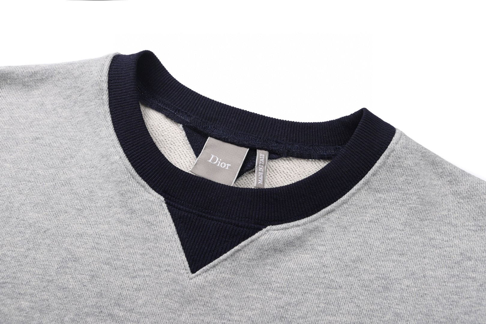 DIOR 迪奥 拼色小logo刺绣圆领卫衣 外套 长袖 灰色 B0 693J602A3038-C885