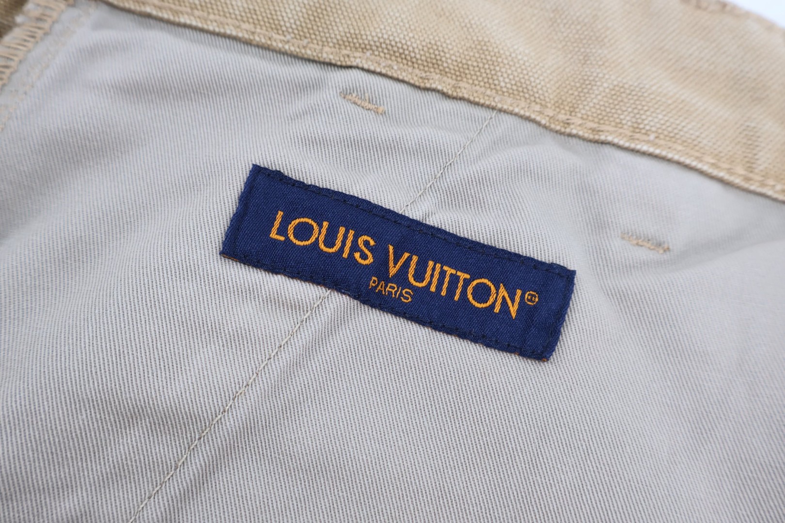LOUIS VUITTON 路易威登 做旧泼墨刺绣工装牛仔裤 休闲裤 长裤 裤子 卡其色 C0 1AK6Q1