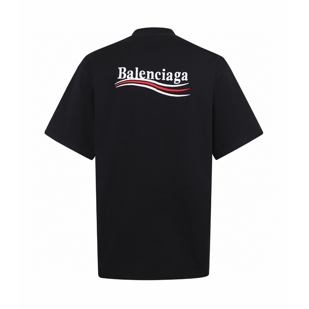 Balenciaga 巴黎世家 可乐刺绣圆领短袖 T恤 圆领 夏季 黑色 A0 