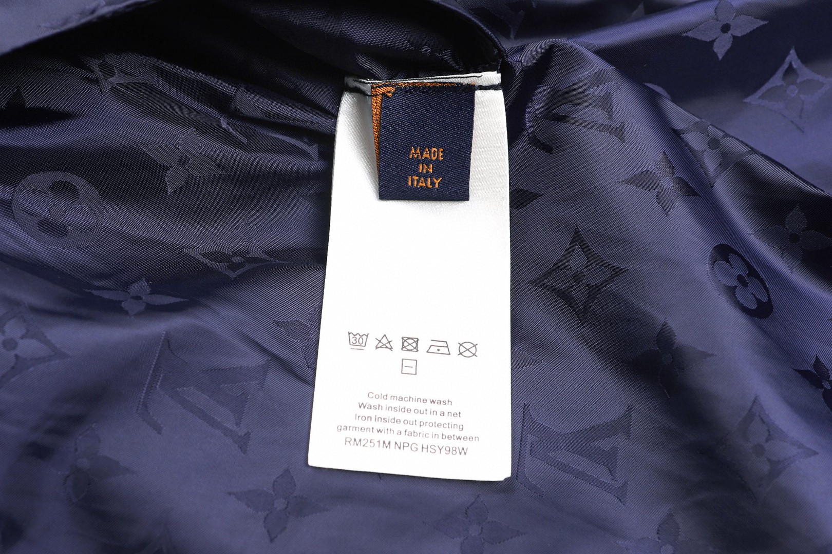 LOUIS VUITTON 路易威登 双面两穿皮标logo标识拉链运动外套 夹克 长袖 藏蓝色 C0 1AK72W
