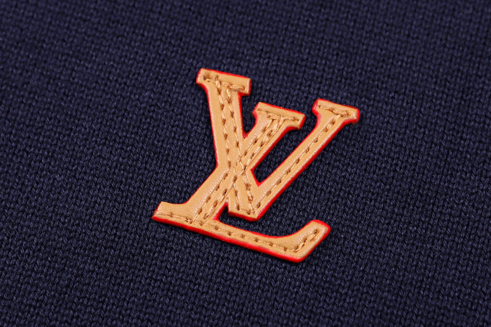 LOUIS VUITTON 路易威登 双面两穿皮标logo标识拉链运动外套 夹克 长袖 藏蓝色 C0 1AK72W