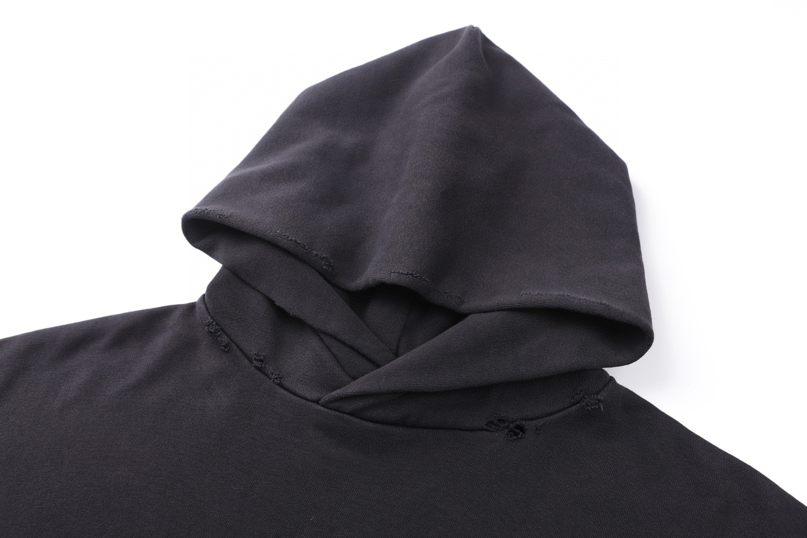 Balenciaga 巴黎世家 logo印花磨破连帽卫衣 帽衫 长袖 外套 白色 黑色 B0 803265TRVS99081