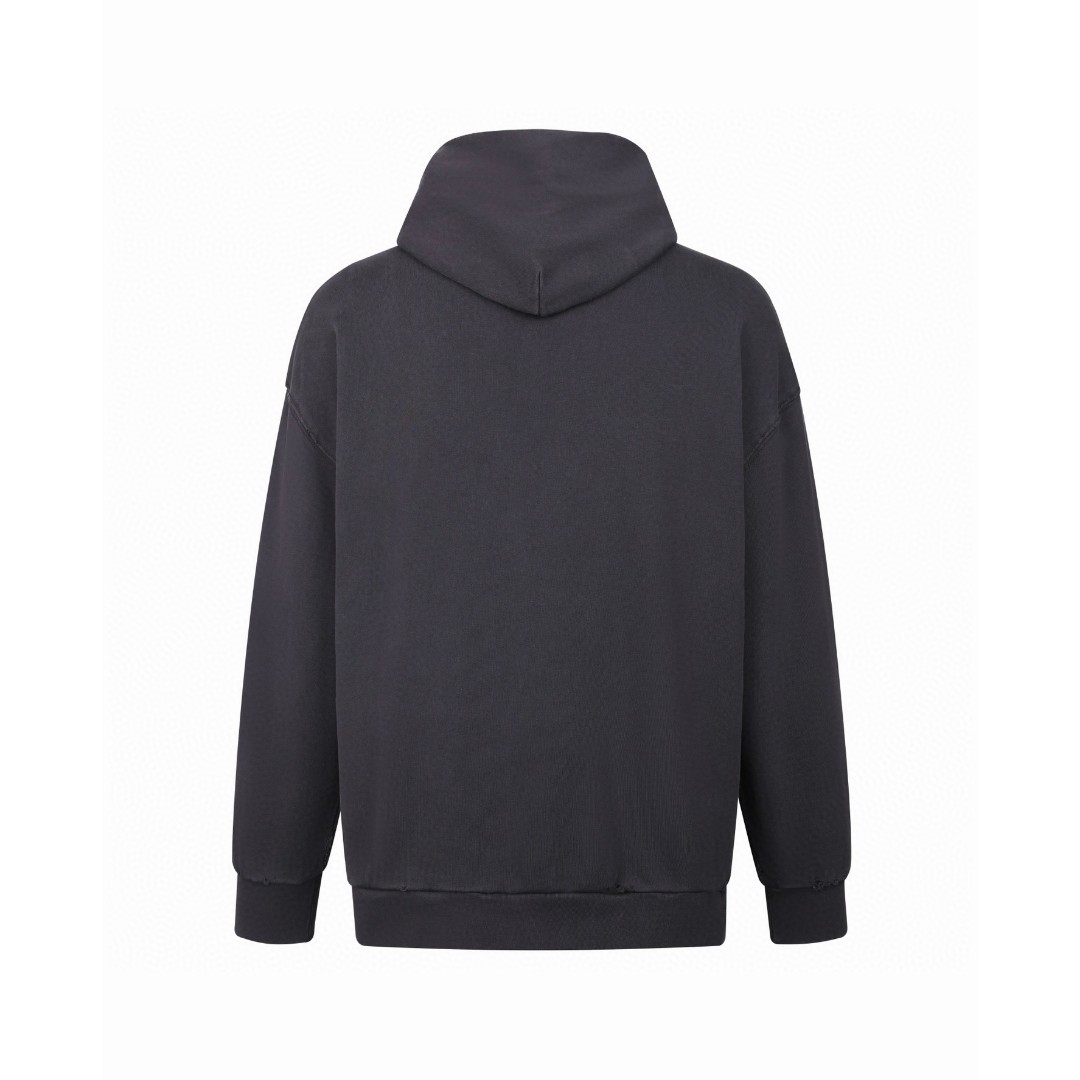 Balenciaga 巴黎世家 logo印花磨破连帽卫衣 帽衫 长袖 外套 白色 黑色 B0 803265TRVS99081
