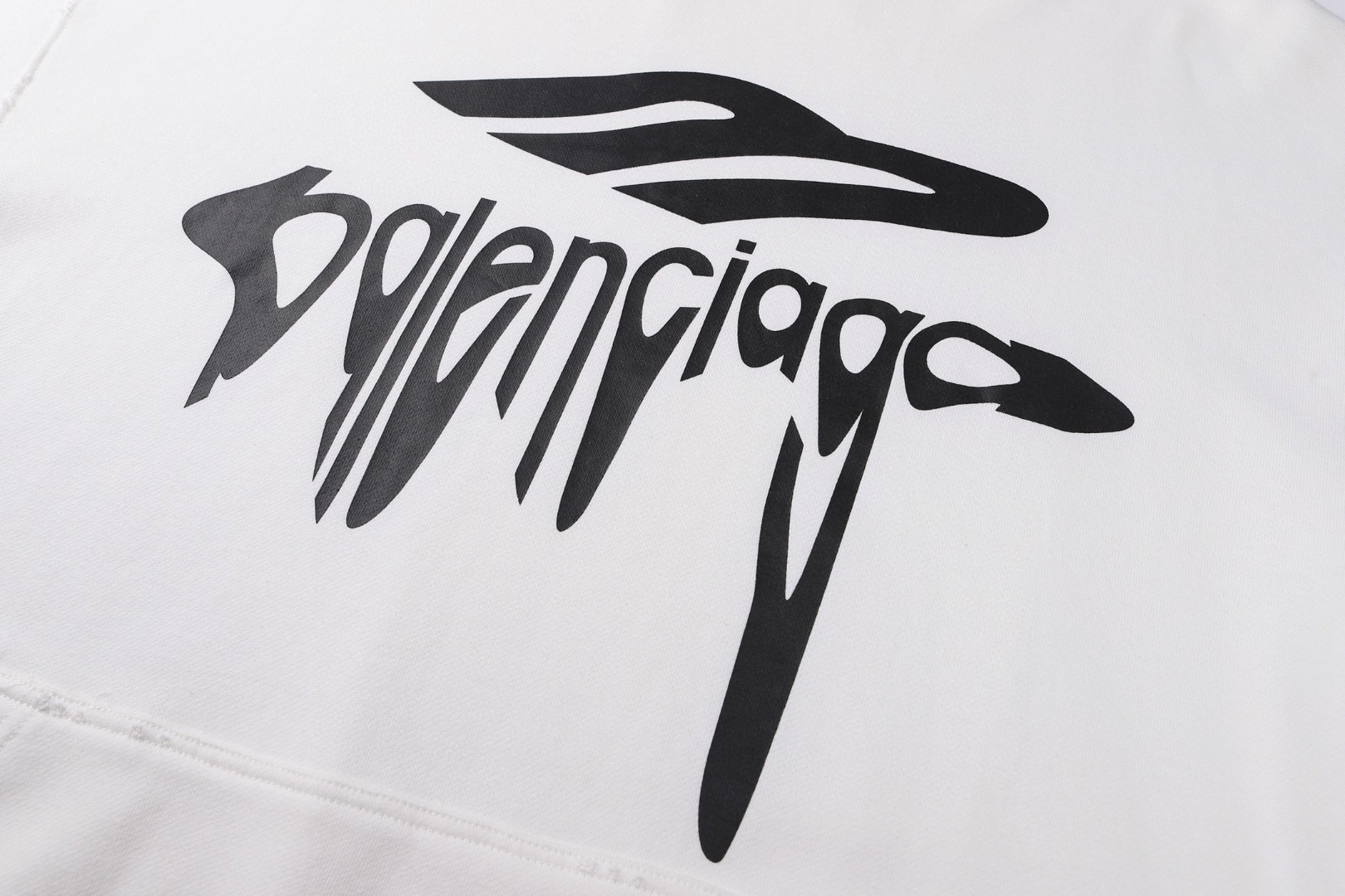 Balenciaga 巴黎世家 logo印花磨破连帽卫衣 帽衫 长袖 外套 白色 黑色 B0 803265TRVS99081