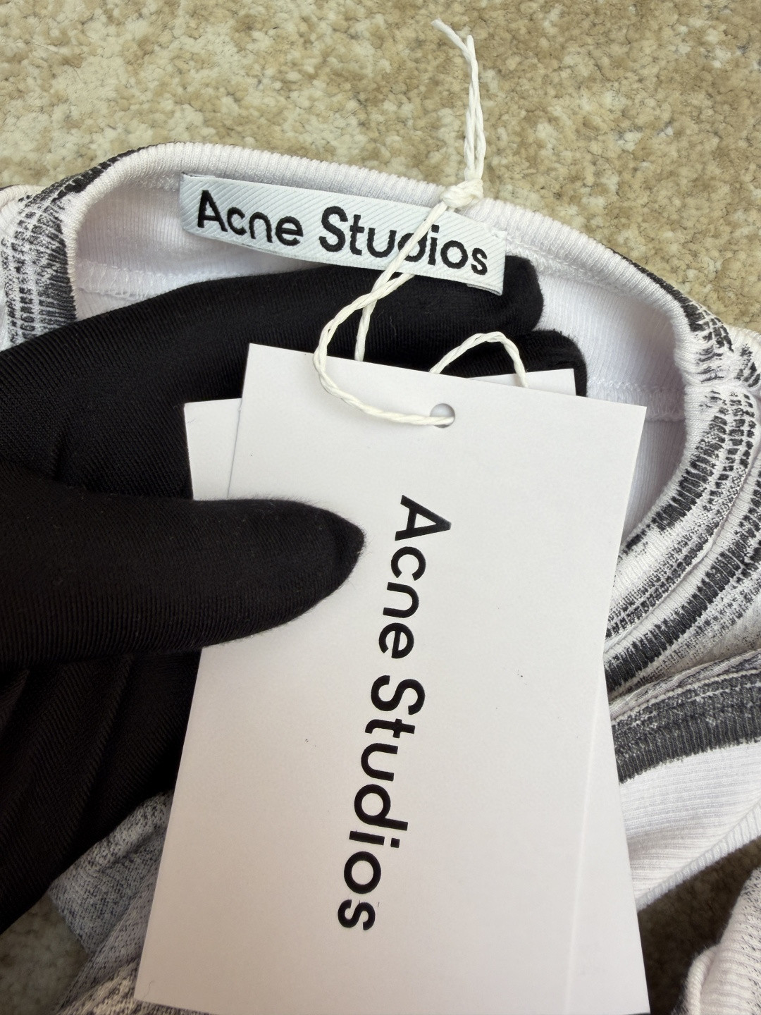 Acne Studios 假两件徽标印花无袖背心 女款 棕色 灰色 A0 AL0542-AC0