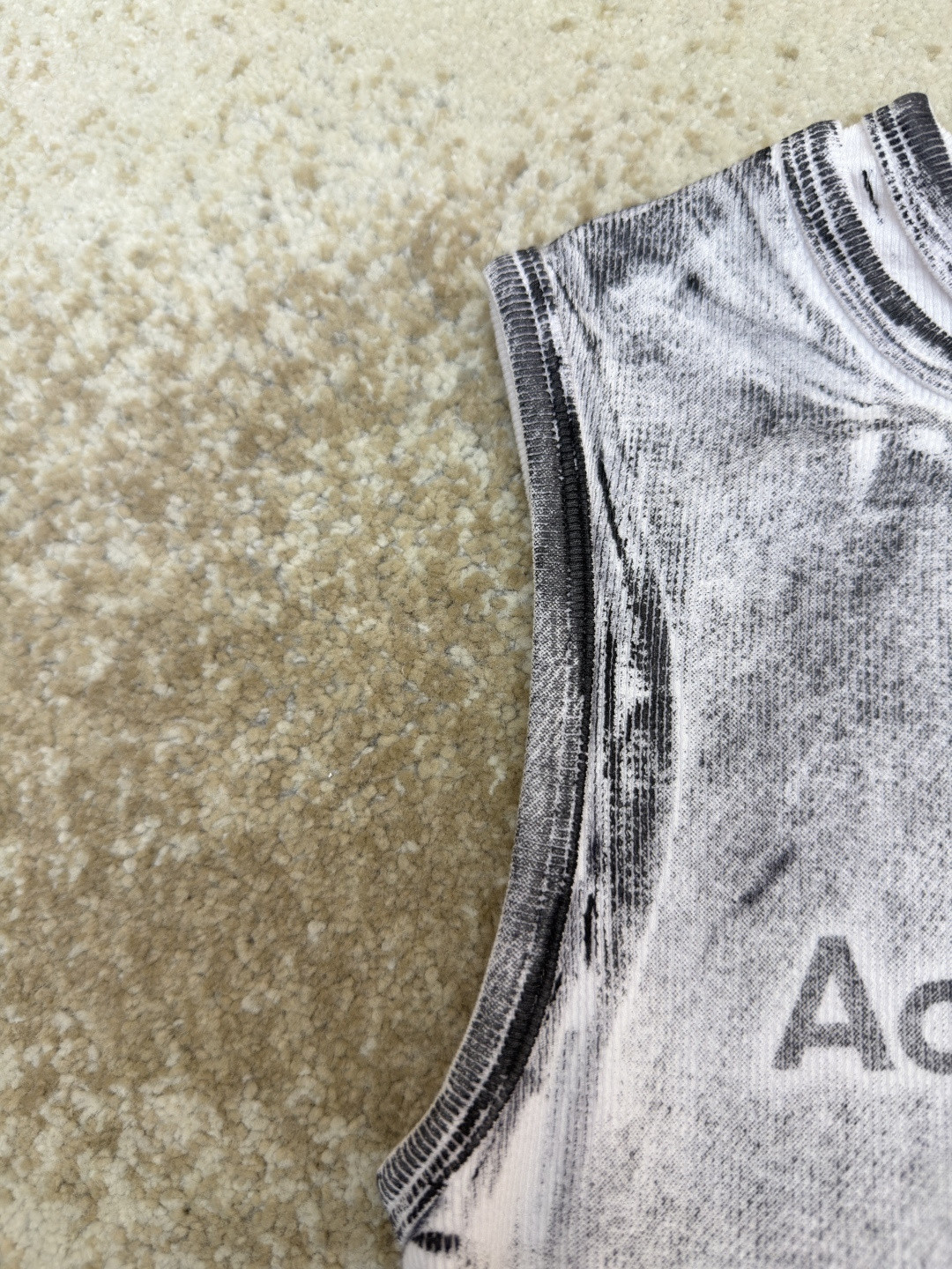 Acne Studios 假两件徽标印花无袖背心 女款 棕色 灰色 A0 AL0542-AC0