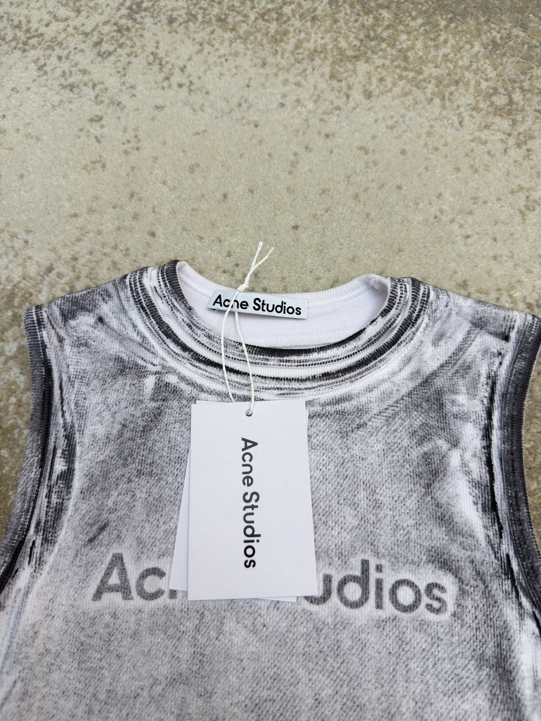 Acne Studios 假两件徽标印花无袖背心 女款 棕色 灰色 A0 AL0542-AC0