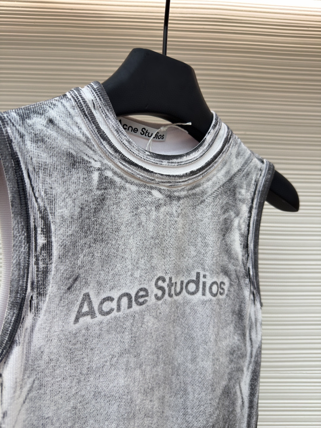 Acne Studios 假两件徽标印花无袖背心 女款 棕色 灰色 A0 AL0542-AC0