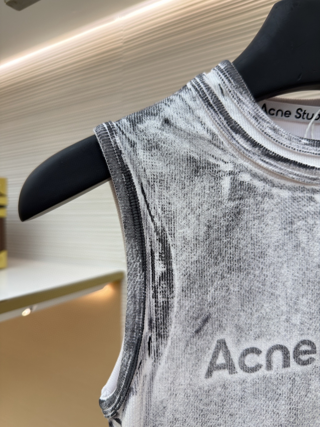 Acne Studios 假两件徽标印花无袖背心 女款 棕色 灰色 A0 AL0542-AC0