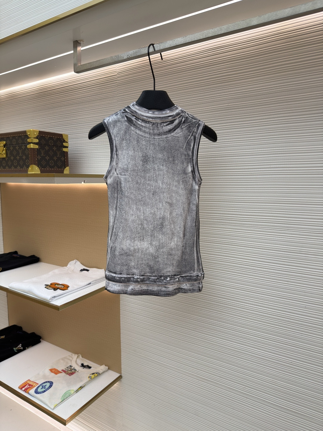 Acne Studios 假两件徽标印花无袖背心 女款 棕色 灰色 A0 AL0542-AC0