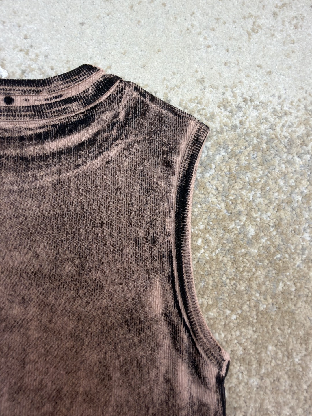 Acne Studios 假两件徽标印花无袖背心 女款 棕色 灰色 A0 AL0542-AC0