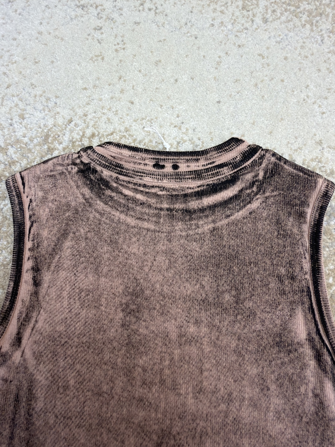 Acne Studios 假两件徽标印花无袖背心 女款 棕色 灰色 A0 AL0542-AC0