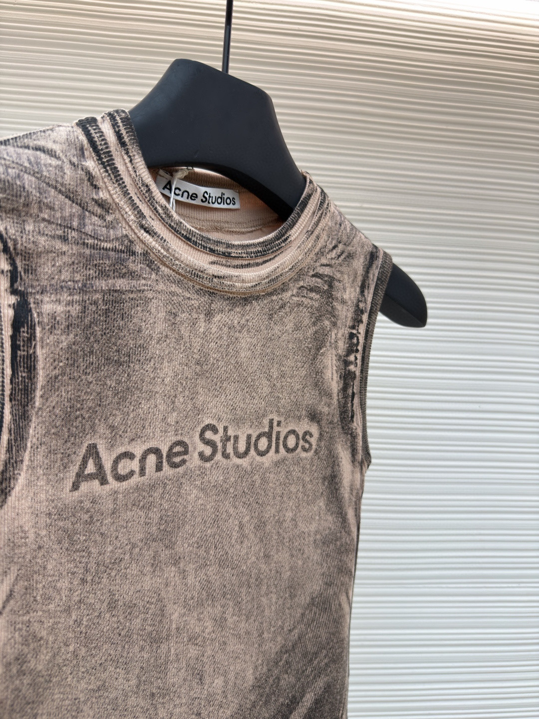 Acne Studios 假两件徽标印花无袖背心 女款 棕色 灰色 A0 AL0542-AC0