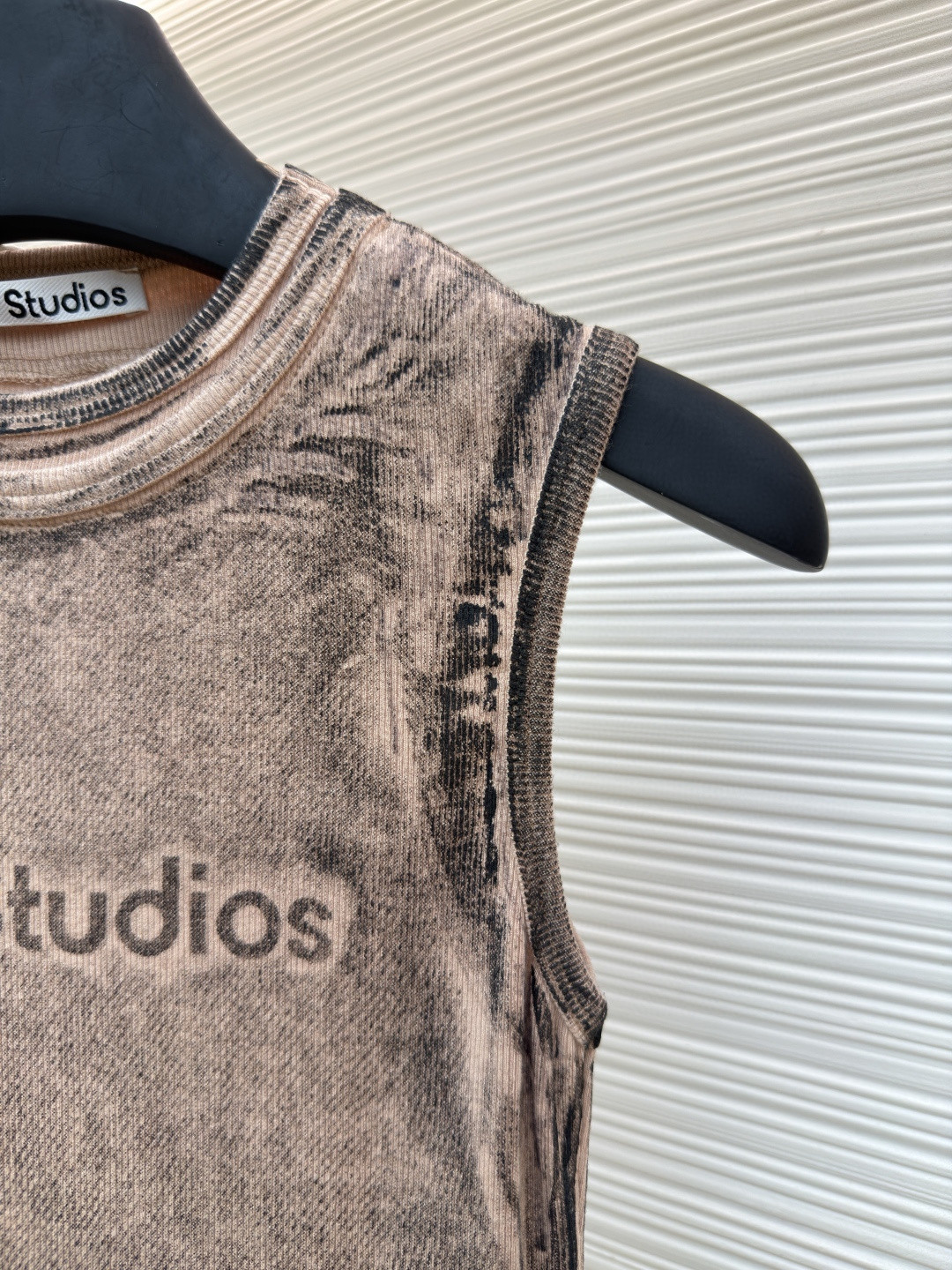Acne Studios 假两件徽标印花无袖背心 女款 棕色 灰色 A0 AL0542-AC0