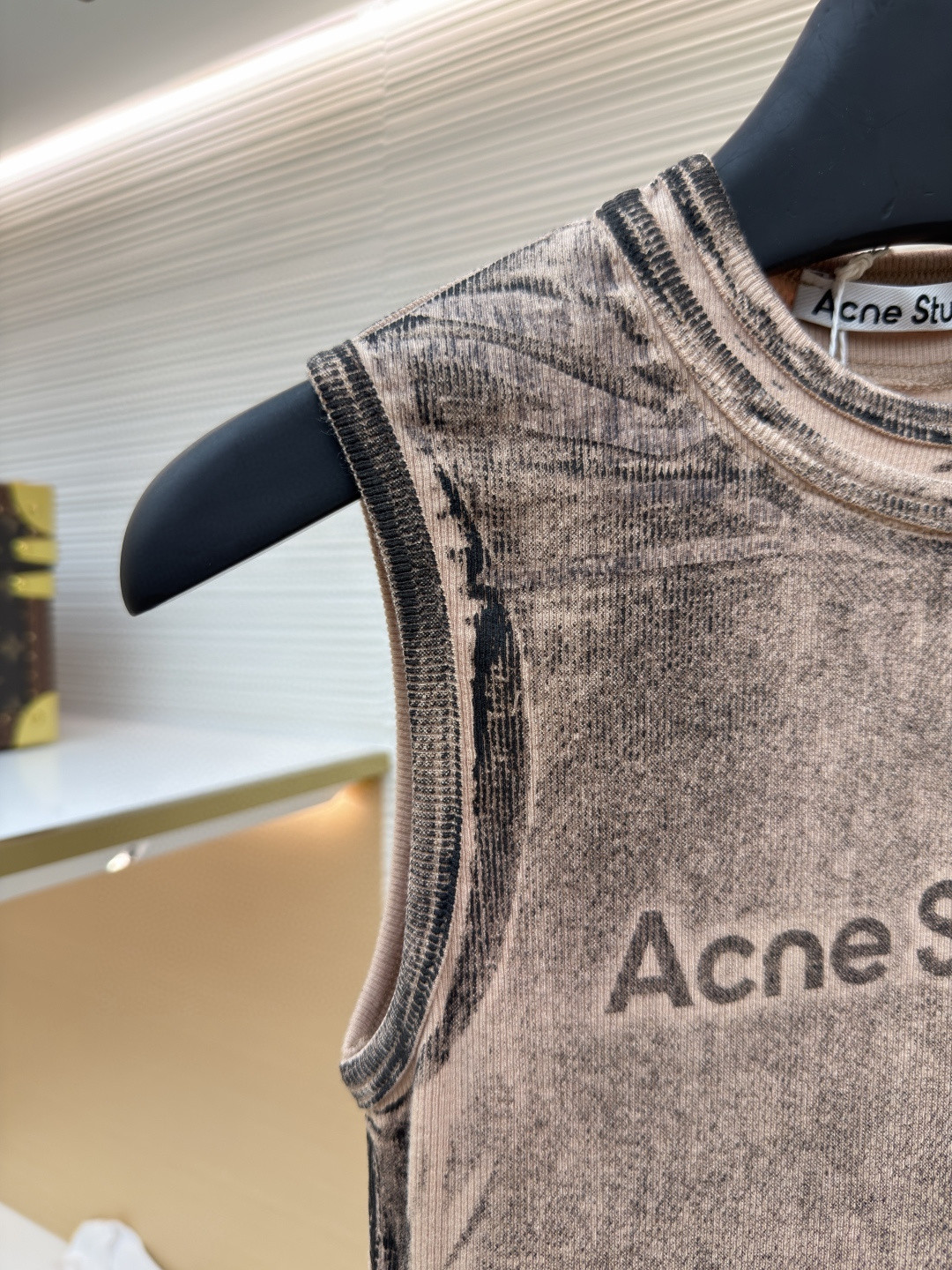 Acne Studios 假两件徽标印花无袖背心 女款 棕色 灰色 A0 AL0542-AC0