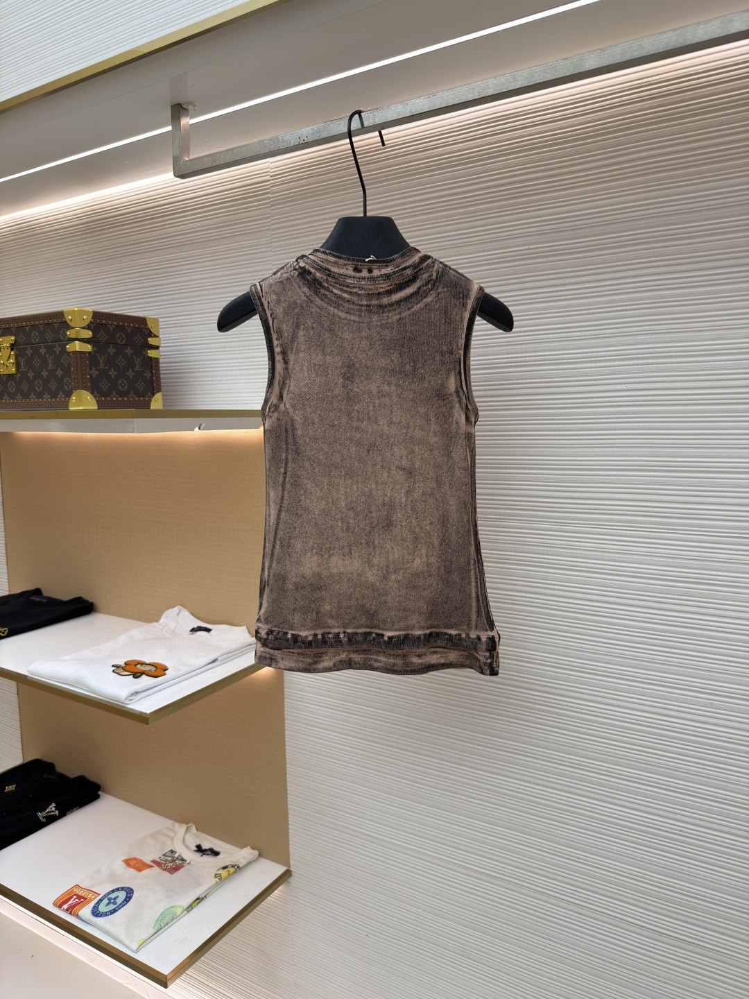 Acne Studios 假两件徽标印花无袖背心 女款 棕色 灰色 A0 AL0542-AC0