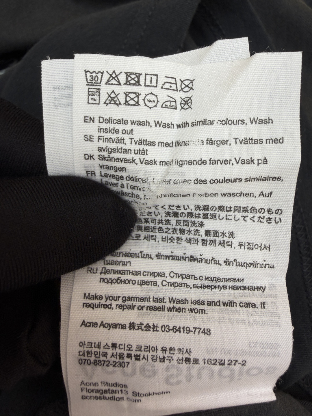 Acne Studios 胸前小标圆领T恤 短袖 女款 白色 黑色 A0 CL0492-AEG