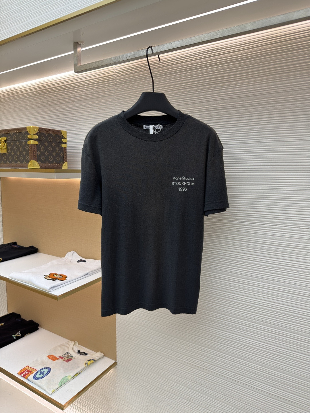 Acne Studios 胸前小标圆领T恤 短袖 女款 白色 黑色 A0 CL0492-AEG