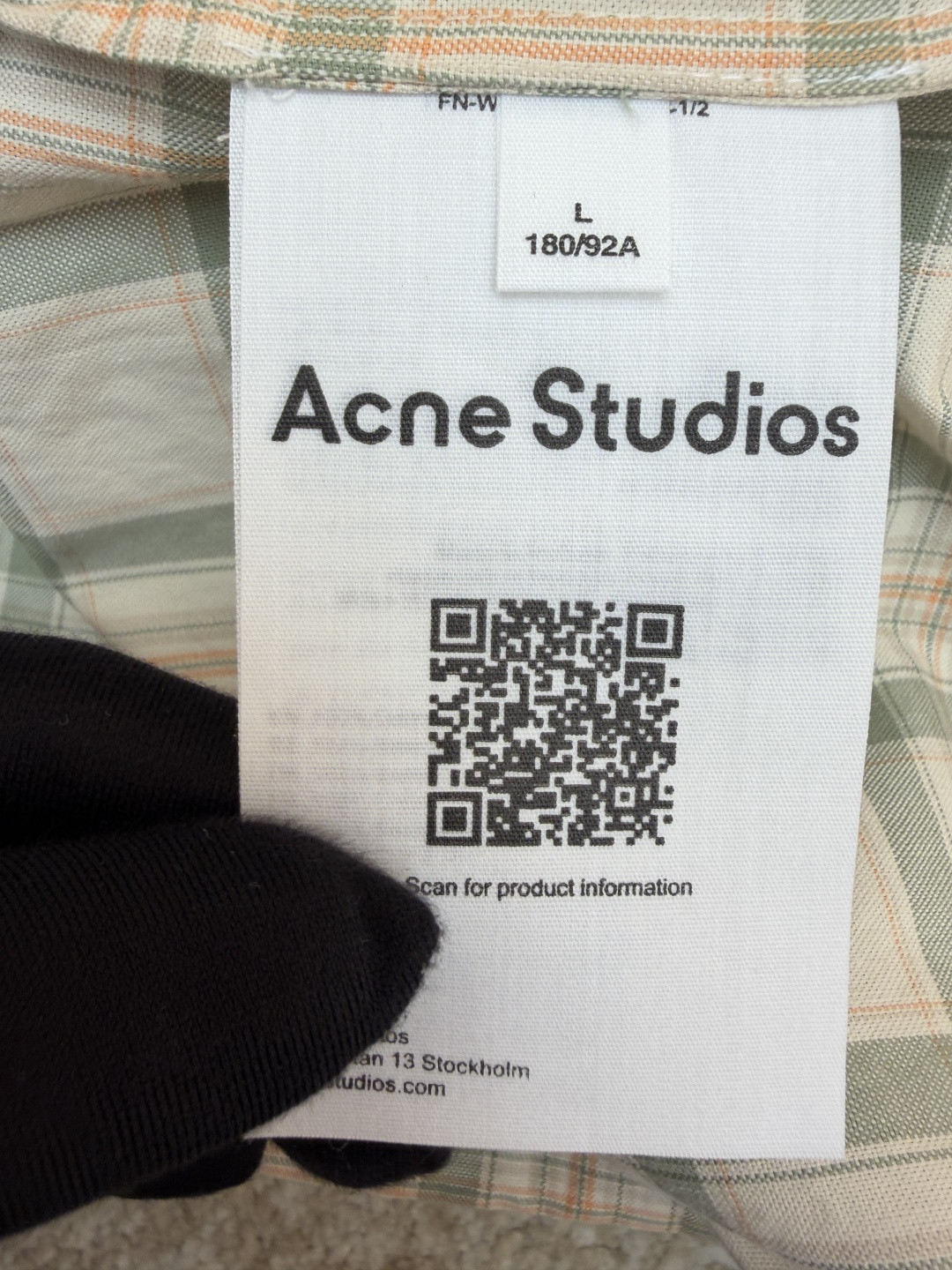 Acne Studios 刺绣格纹拉链连帽夹克 外套 长袖 女款 绿色 B5 A90716-AM2