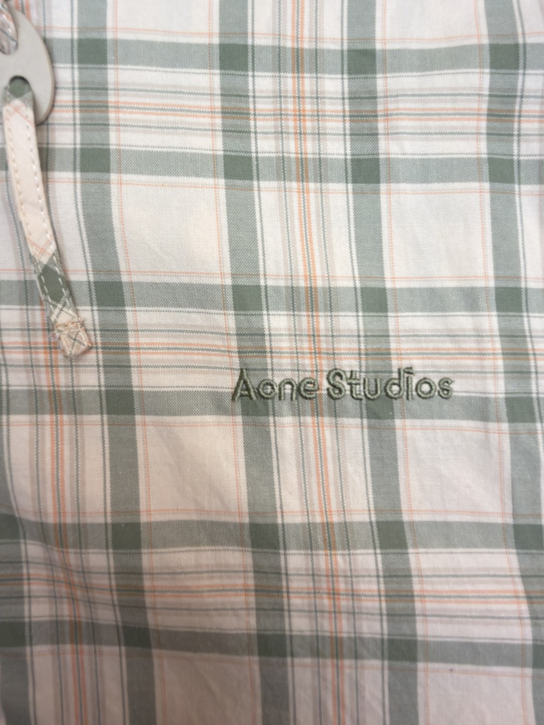 Acne Studios 刺绣格纹拉链连帽夹克 外套 长袖 女款 绿色 B5 A90716-AM2