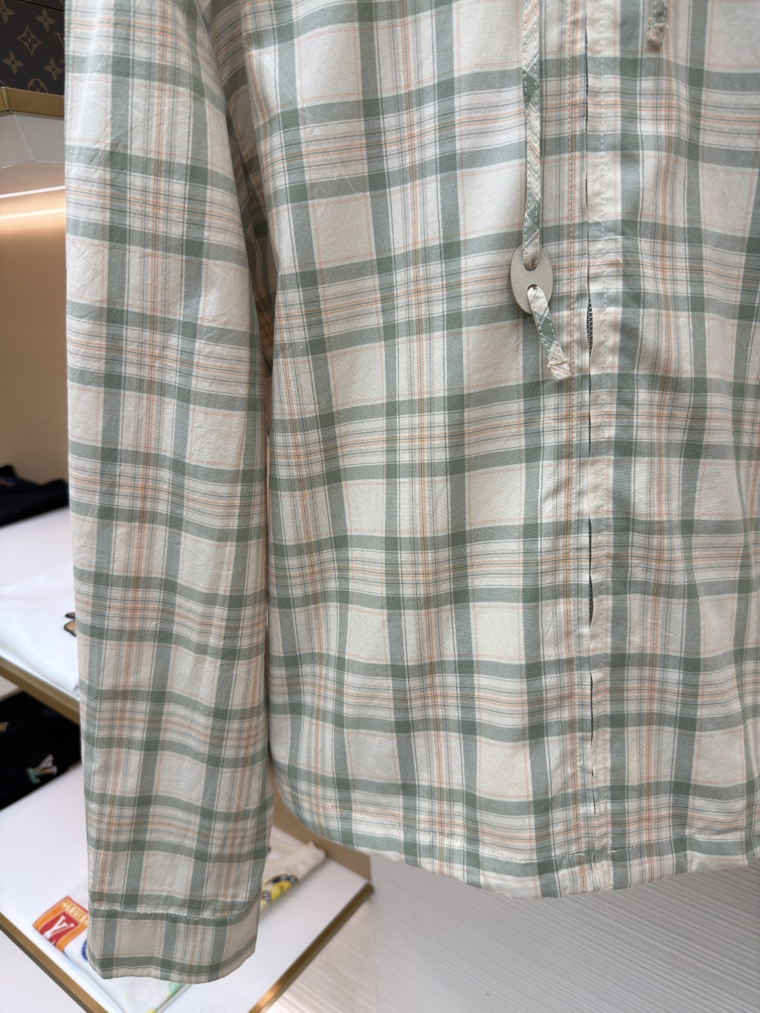 Acne Studios 刺绣格纹拉链连帽夹克 外套 长袖 女款 绿色 B5 A90716-AM2