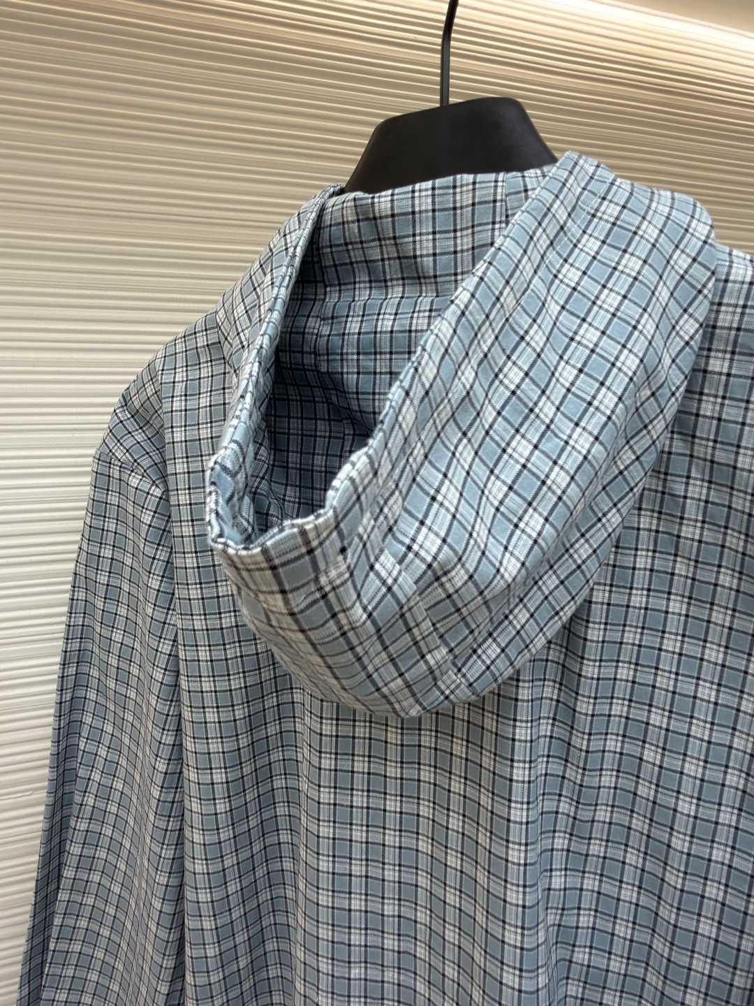 Acne Studios 刺绣格纹拉链连帽夹克 外套 长袖 女款 蓝色 B5 A90718-AF2