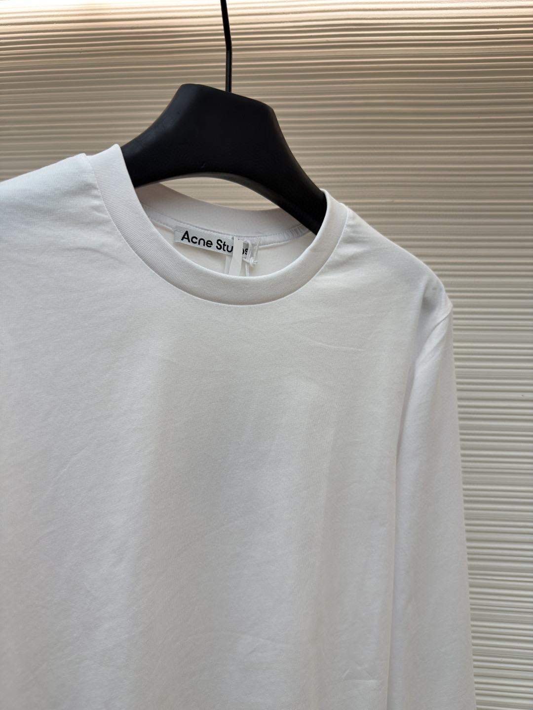 Acne Studios 袖口小标圆领T恤 打底衫 长袖 白色 黑色 A2 