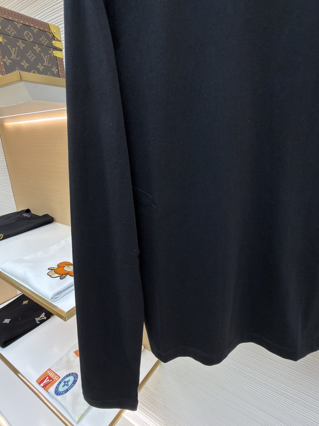 Acne Studios 袖口小标圆领T恤 打底衫 长袖 白色 黑色 A2 