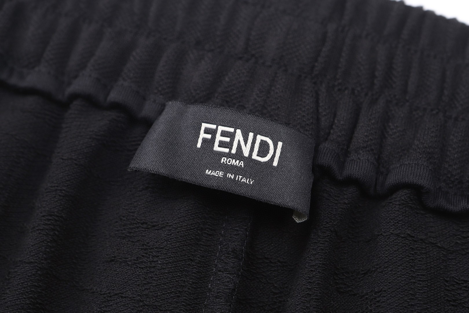 Fendi 芬迪 提花FF标识松紧腰短裤 休闲裤 裤子 五分裤 黑色 B0 
