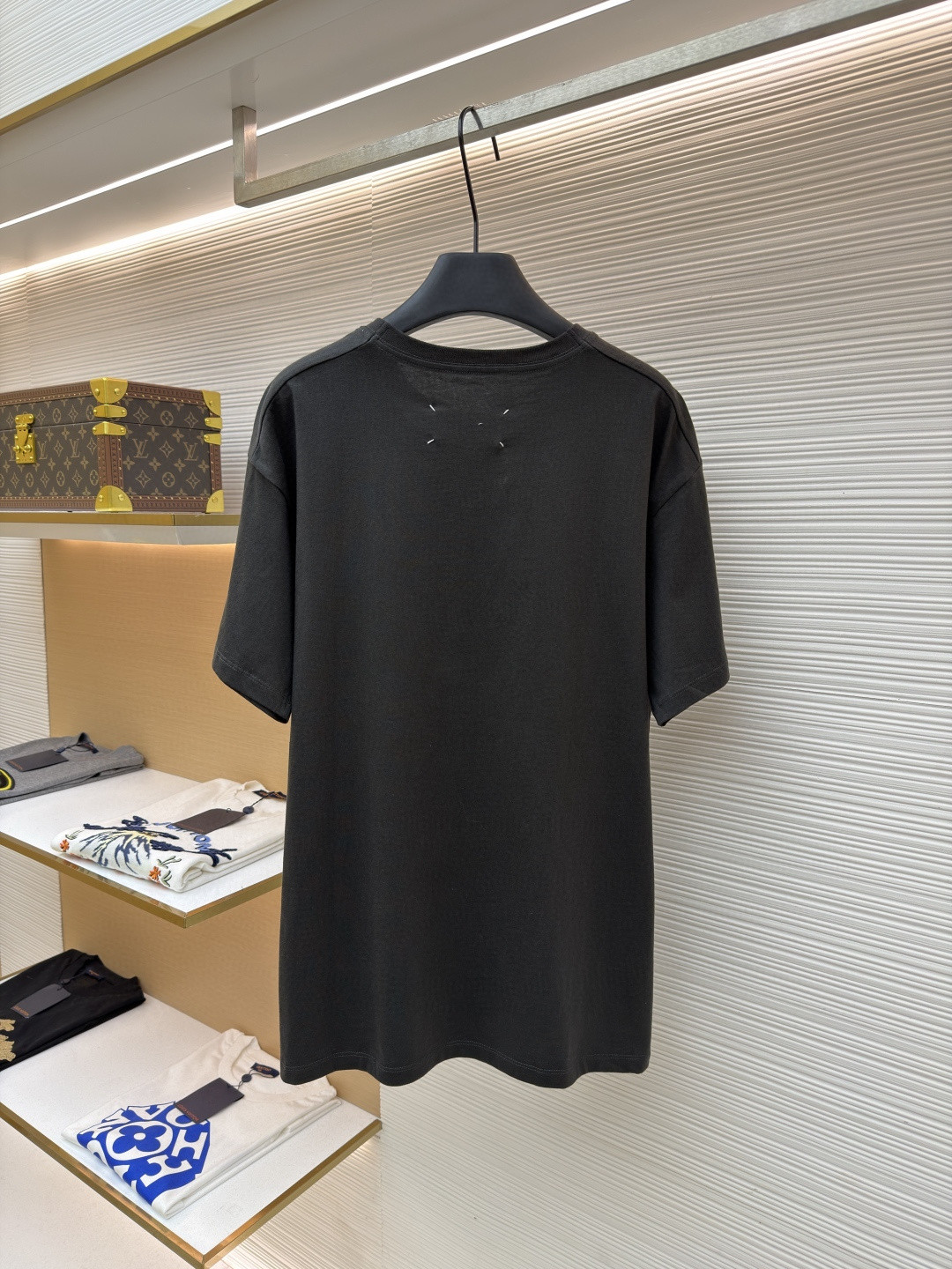 Maison Margiela 马吉拉 未完成刺绣印花圆领短袖 T恤 套头 夏季 卡其色 黑色 A0 