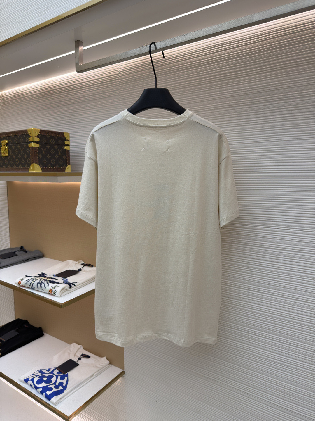 Maison Margiela 马吉拉 未完成刺绣印花圆领短袖 T恤 套头 夏季 卡其色 黑色 A0 