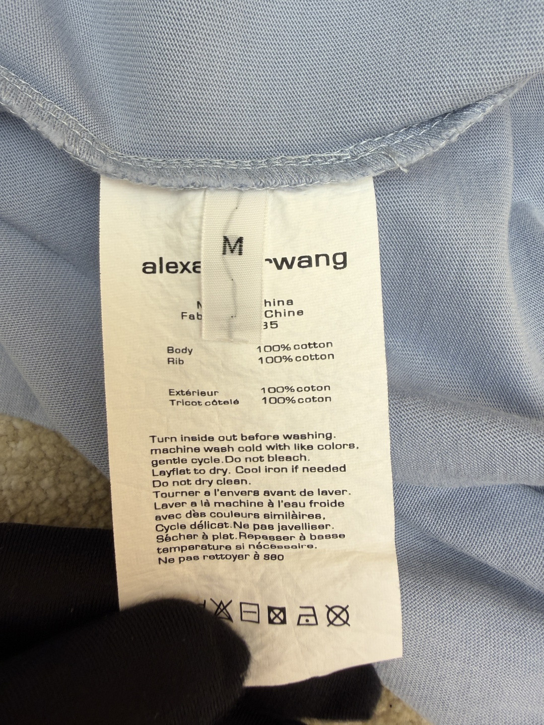 Alexander Wang 亚历山大王 发泡绒面字母水洗做旧圆领T恤 短袖 夏款 蓝色 绿色 A0 UCC3261926