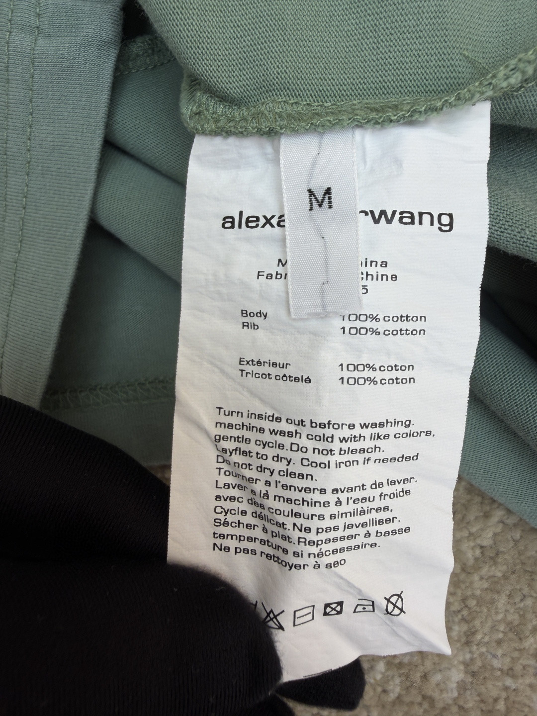 Alexander Wang 亚历山大王 发泡绒面字母水洗做旧圆领T恤 短袖 夏款 蓝色 绿色 A0 UCC3261926